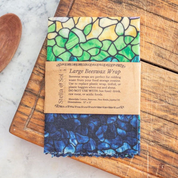 Stained Glass Beeswax Wrap, Set of 3